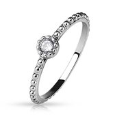 Ring Dames - Ringen Dames - Ringen Vrouwen - Zilverkleurig - Ring - Ringen - Sieraden Vrouw - Gedetailleerd met Steentjes - Mido