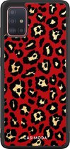 Samsung A71 hoesje - Luipaard rood | Samsung Galaxy A71 case | Hardcase backcover zwart