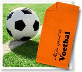 Voetbal sporthanddoek oranje. Oranje sporthanddoeken 50x100 cm.