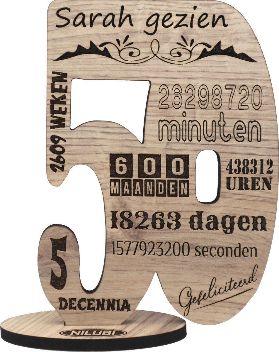 bol.com | SARAH GEZIEN - houten verjaardagskaart - kaart van hout -  wenskaart om iemand te...