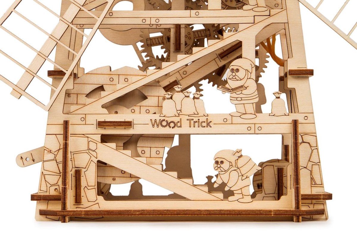 Wood Trick - Modelbouw 3D houten puzzel - Mechanische Windmolen - Windmill (WDTK040) - 131 stukjes - Geen lijm noch verf nodig! — afbeelding 13