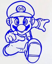 Blauwe Super Mario Game Muursticker