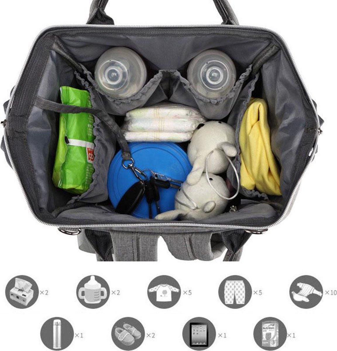SONARIN Wikkelrugzak voor baby's met kinderwagen-organizer, grote capaciteit, waterdichte luiertas voor reizen, met aankleedmat en kinderwagenhaak, Roze