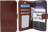 Motorola Moto G7 Play - Bookcase Bruin - portemonee hoesje