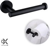 DesignX Toiletrolhouder Zwart - WC Rolhouder - Matte - Papier - Houder - Incl. Schroeven