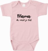 Mama ik vind je lief | Korte mouw 74/80 Licht roze