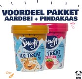 Smoofl VOORDEEL PAKKET voor hondenijsjes - Hondenijs - Aardbei + Pindakaas - voor 12 tot 24 ijsjes