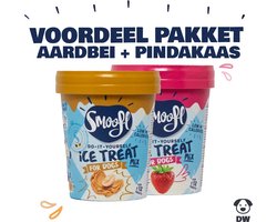 Smoofl VOORDEEL PAKKET voor hondenijsjes - Hondenijs - Aardbei + Pindakaas - voor 12 tot 24 ijsjes