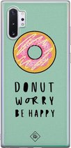 Samsung Note 10 Plus hoesje siliconen - Donut worry | Samsung Galaxy Note 10 Plus case | Roze | TPU backcover transparant