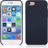 Voor iPhone 8 & 7 Pure Color Liquid Silicone + PC schokbestendig Defender-hoesje (donkerblauw)