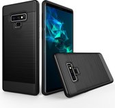 Brushed Texture Shockproof Rugged Armor beschermhoes voor Galaxy Note 9 (zwart)