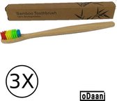 Bamboe Tandenborstel - Regenboog - Milieuvriendelijk - Recyclebaar - 3 Stuks – oDaani