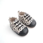 Oh Little Deer 100% leren baby sneakers - cheetah wit - XS (17/18)