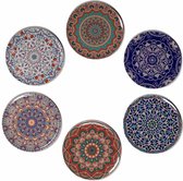 Onderzetters voor glazen - Tafelaccessoires -  Onderzetters  - kurk - Coasters - Set van 6 - Mandala design  - Kerst Cadeau