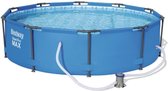 Bobby's Steel zwembad - Familiezwembad - Frame Pool - Complete set - Rond zwembad met stalen frame en filterpomp - Zwembaden - 305 x 76 cm - Blauw