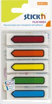 Stick'n Film Index tabs - 45x12mm, 5x pijlen assorti kleuren, 100 sticky tabs