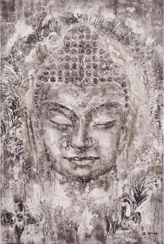 Olie op canvas - Boeddha - 180 cm hoog