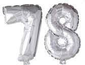 Folieballon 78 jaar zilver 41cm