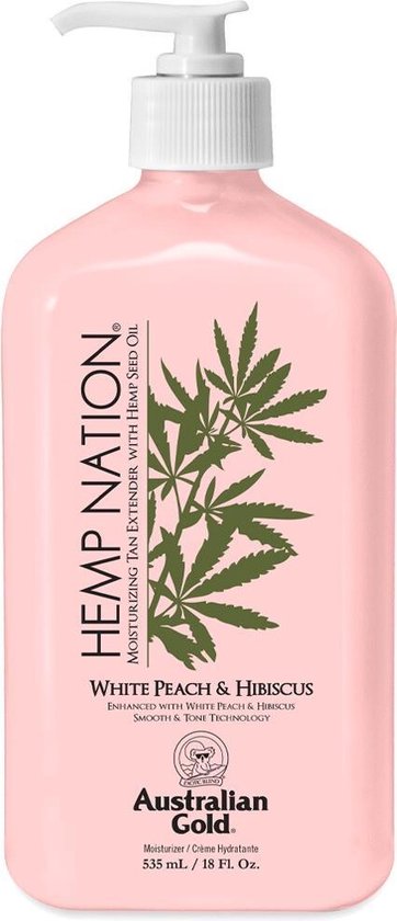 Australian Gold Hemp Nation After Sun Bodylotion White Peach - Hibiscus 535 ml