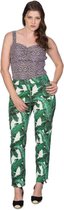 Dancing Days Broek rechte pijpen -M- TROPICAL LEAVES TROUSER Groen