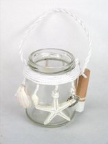Hanging Glass with Rope/Starfish dia8*9.5cm