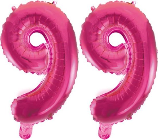 Folieballon 99 jaar roze 86cm