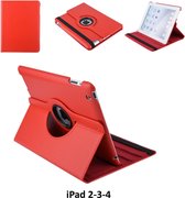 Apple iPad 2-3-4 Rood 360 graden draaibare hoesje - Book Case Tablethoes