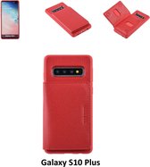 UNIQ Accessory Galaxy S10 Plus Kunstleer Backcover hoesje - Rood (S10 Plus)