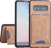 Samsung Galaxy S10 Plus UNIQ Accessory Bruin Backcover hoesje Pasjeshouder - 2 Kijkstanden - Kunstleer (G930F)