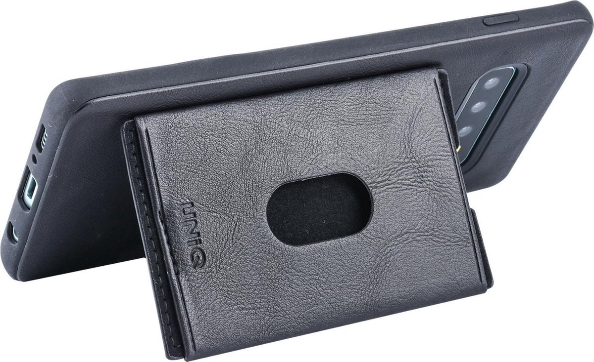 UNIQ Accessory Galaxy S10 Kunstleer Backcover hoesje met portemonnee - Zwart (S10)