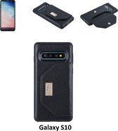 Samsung Zwart pasjeshouder Backcover hoesje voor Galaxy S10 (S10)- 8719273293317