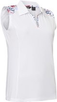 Abacus Dames Mouwloos Polo Drycool Cherry Wit