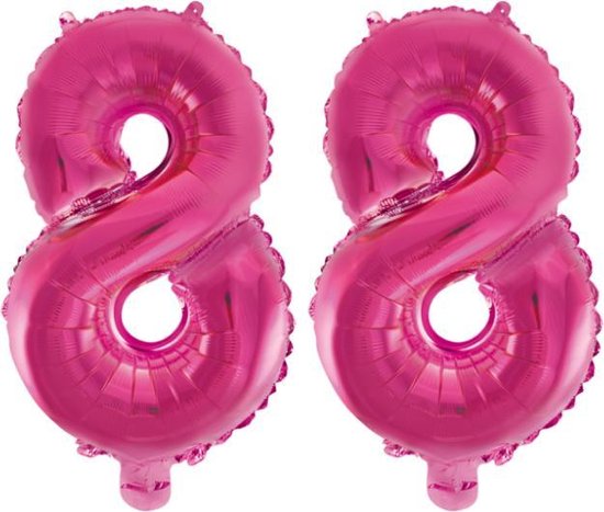 Folieballon 88 jaar roze 41cm