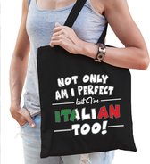 Non seulement je suis parfait mais je suis aussi italien sac cadeau en coton noir - femme - sac cadeau Italie