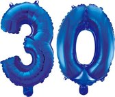 Folieballon 30 jaar blauw 86cm