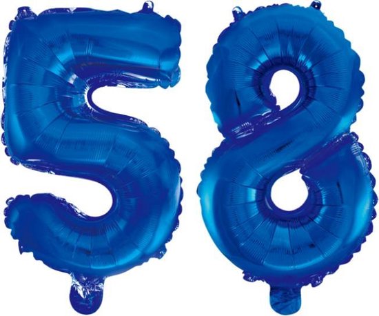 Folieballon 58 jaar blauw 86cm