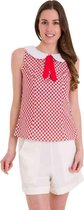 Dancing Days Mouwloze top -XL- DITSY DAISY Rood