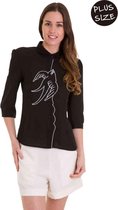 Dancing Days - FREE AS A BIRD Blouse - 3XL - Zwart