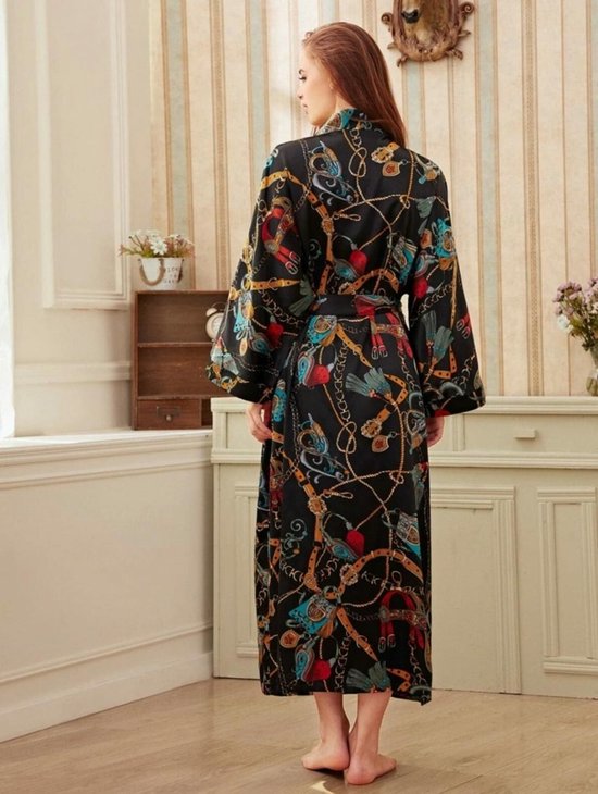 vleet Nauwkeurig Duur MKL - Dames Zijden Pyjama - Nachthemd / Veel kleurig Casual Kimono's Riem -  Elegant... | bol.com