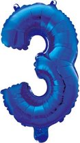 Folieballon 3 jaar blauw 41cm