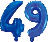 Folieballon 49 jaar blauw 41cm