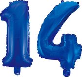 Ballon aluminium 14 ans bleu 41cm