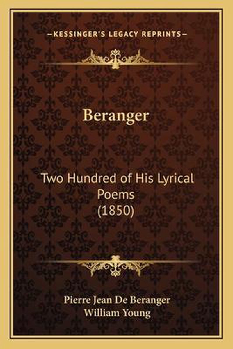 Beranger van Pierre Jean De Branger