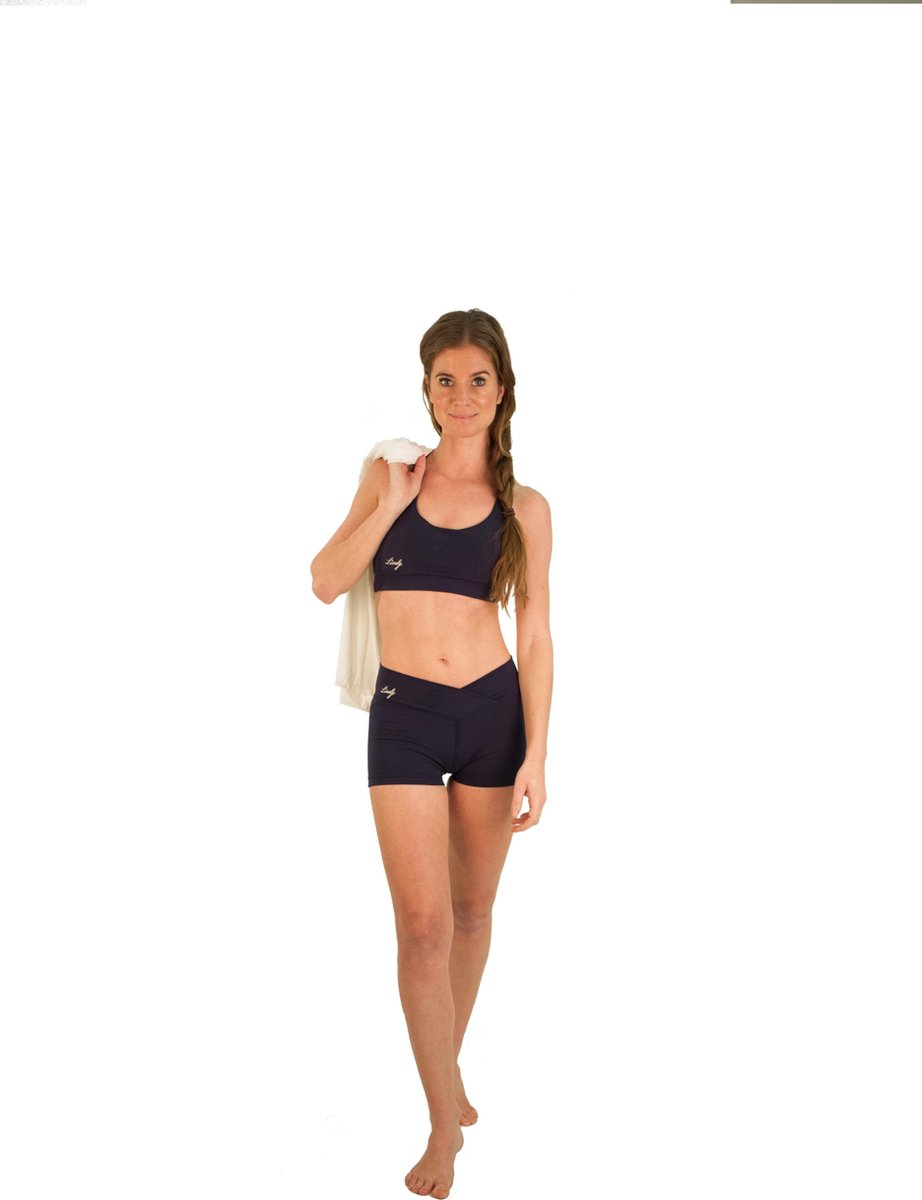 Sport broek-yoga broek-short-navy blauw- extra small
