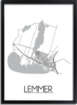 DesignClaud Lemmer Plattegrond poster A3 + Fotolijst zwart
