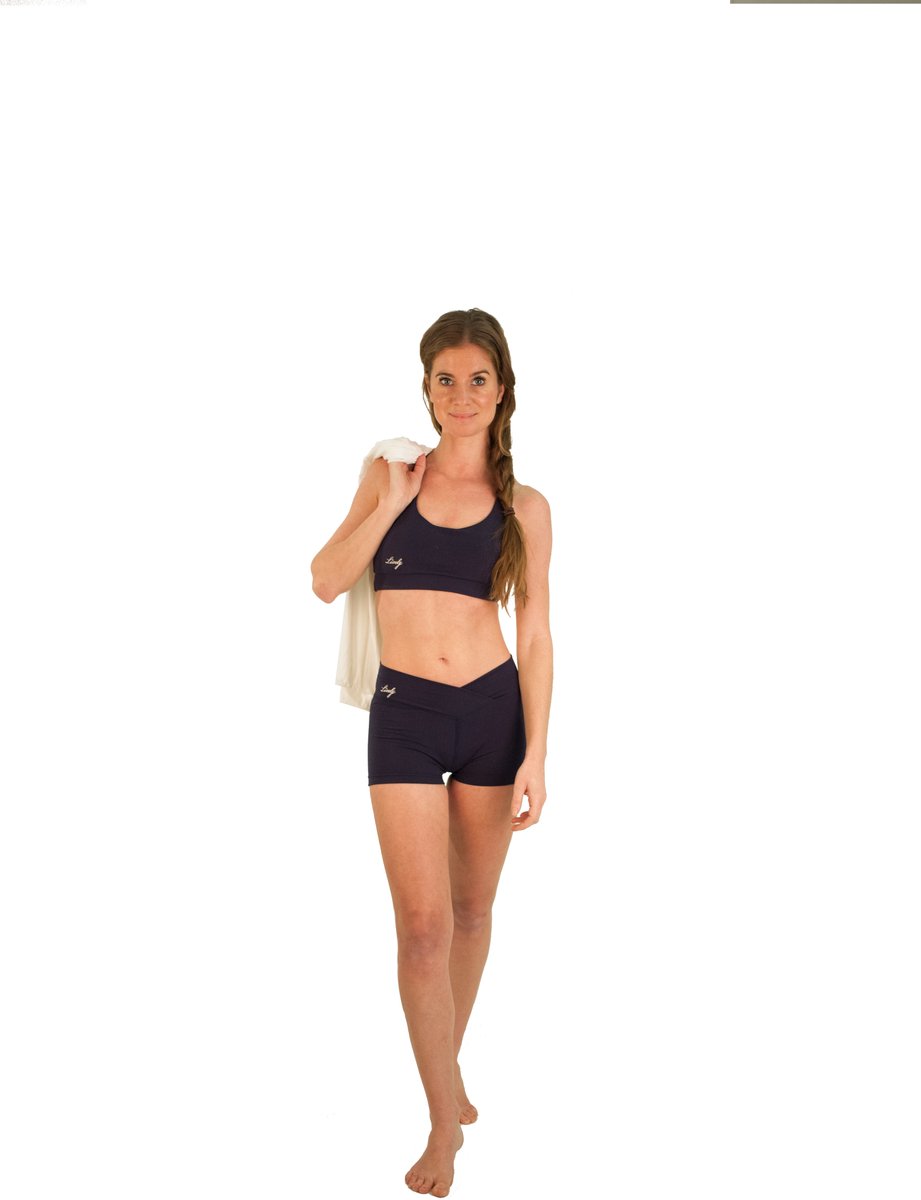 Sport broek-Yoga broek- Short-blauw- small