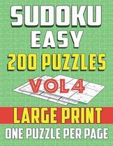 Sudoku Easy 200 Puzzles -Large print-One Puzzle Per Page