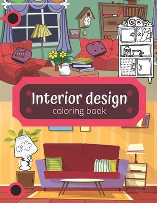 Interior design coloring book, Kevin Books 9798641121000 Boeken