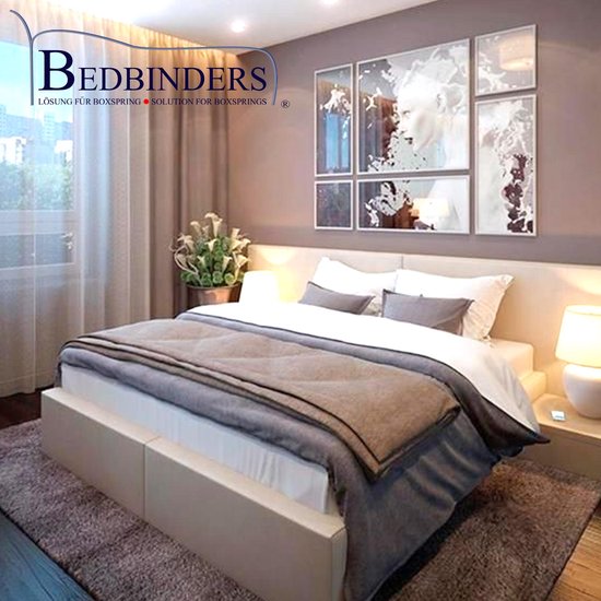 Bedbinder Wit | AllSize | 460cm x 50cm - 299gr | Stopt het Schuiven van uw Matrassen en vermindert de Geul in het Midden van uw Bed