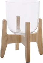Cosy & Trendy Vaas glas h31,5cm in houten staander